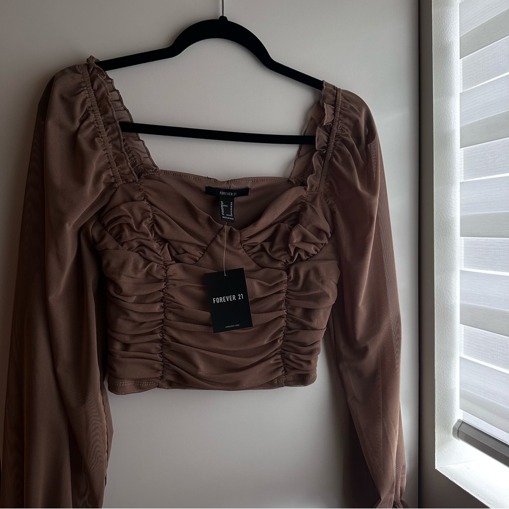 Forever 21 Sweetheart Ruched Crop Top